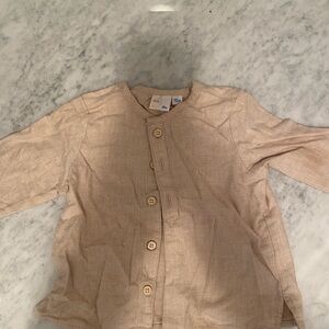 Oso & Me Tan Button-Up Shirt 12 months